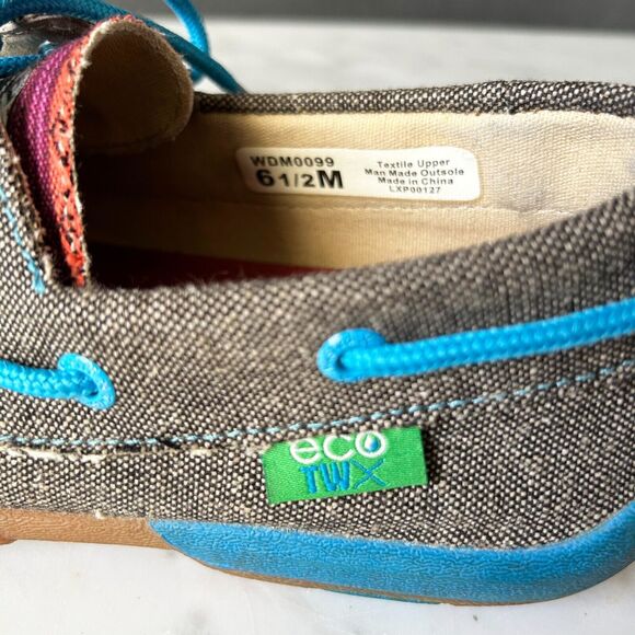 Twisted X Boat Shoe Driving Moc Dusk Teal Southwest Pattern - Women's Size 6.5 - Picture 7 of 7